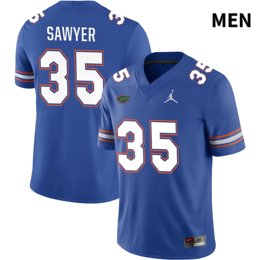 NCAA Florida Gators William Sawyer Men's #35 Jordan Brand Royal 2022 NIL Stitched Authentic College Football Jersey TUM7564AL